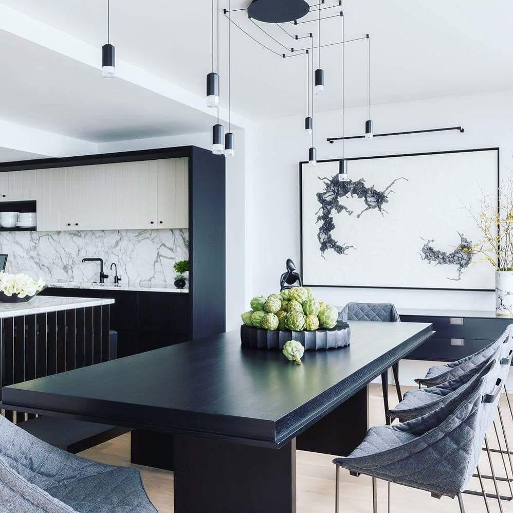 Line Form Pendant Light – Minimalist Geometric LED Chandelier