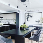 Line Form Pendant Light – Minimalist Geometric LED Chandelier