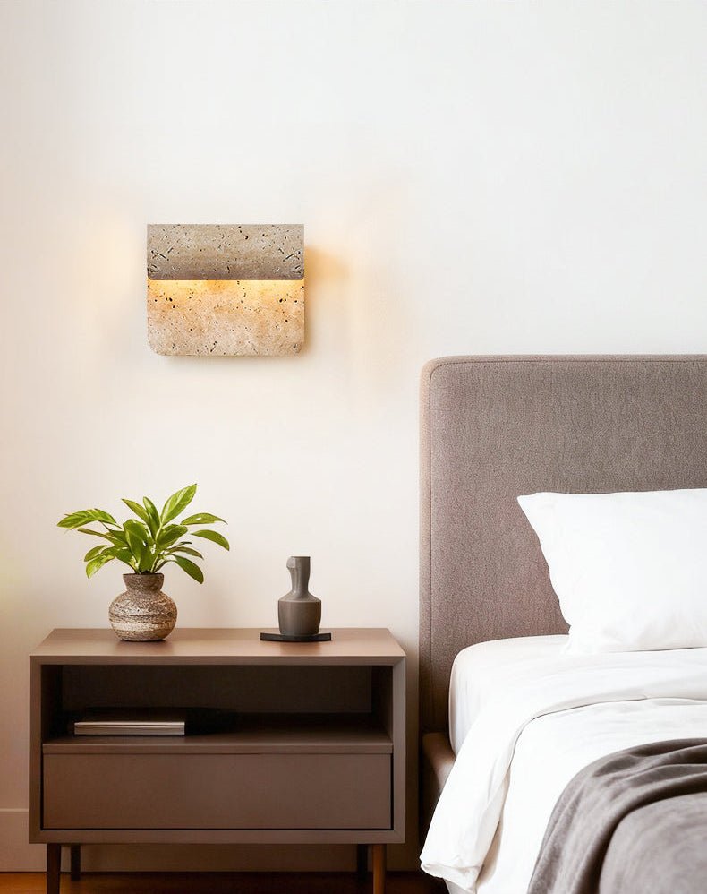 Vaelan Travertine Wall Sconce — Modern Architectural Lighting