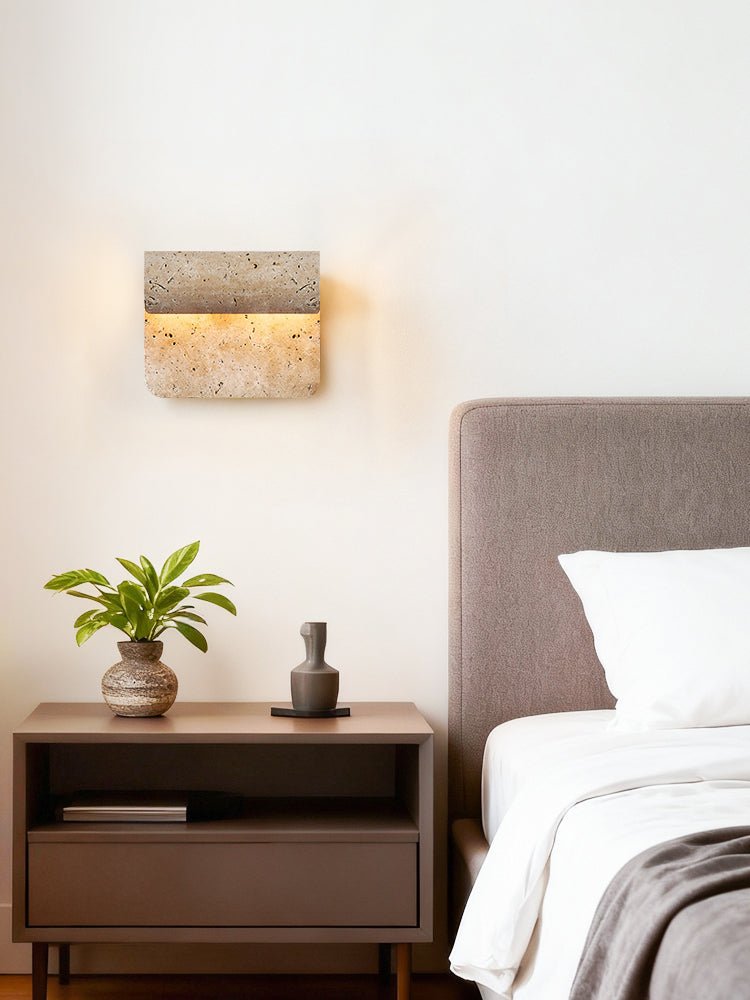 Vaelan Travertine Wall Sconce — Modern Architectural Lighting