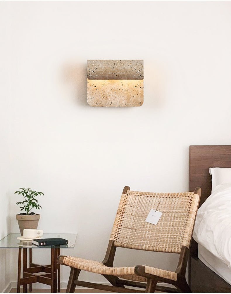 Vaelan Travertine Wall Sconce — Modern Architectural Lighting