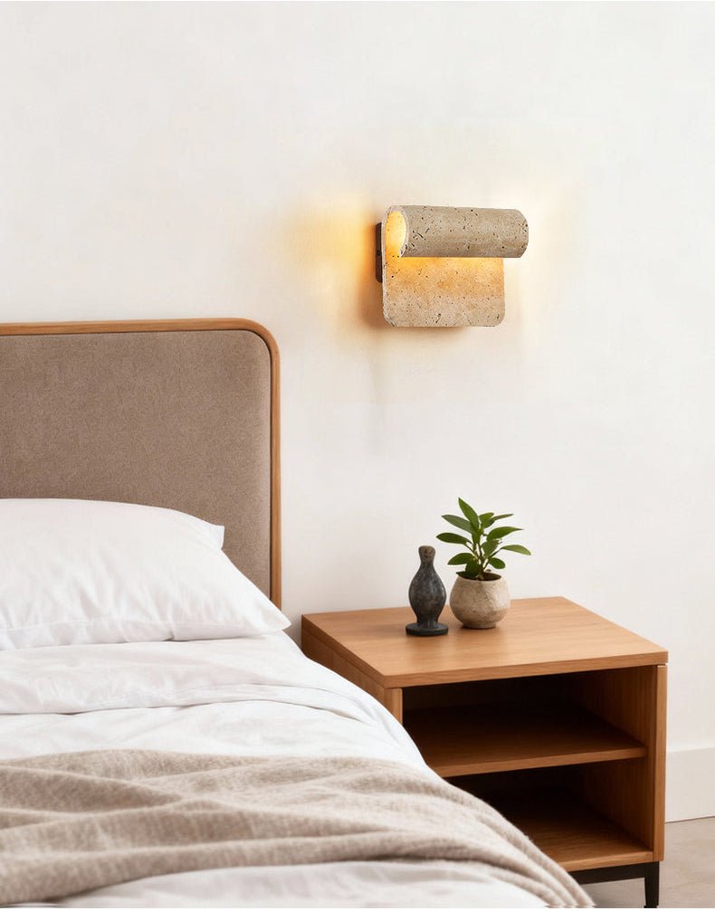Vaelan Travertine Wall Sconce — Modern Architectural Lighting