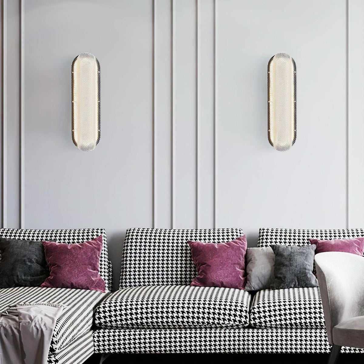 Vale Modern LED Wall Sconce in Black with Clear Prismatic Shade