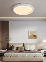 Valencia Walnut LED Flush Mount Ceiling Light, Modern Wood Grain Design