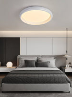 Valencia Walnut LED Flush Mount Ceiling Light, Modern Wood Grain Design