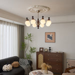 Valerio Modern Wood and Glass Chandelier for Dining Room and Living Room