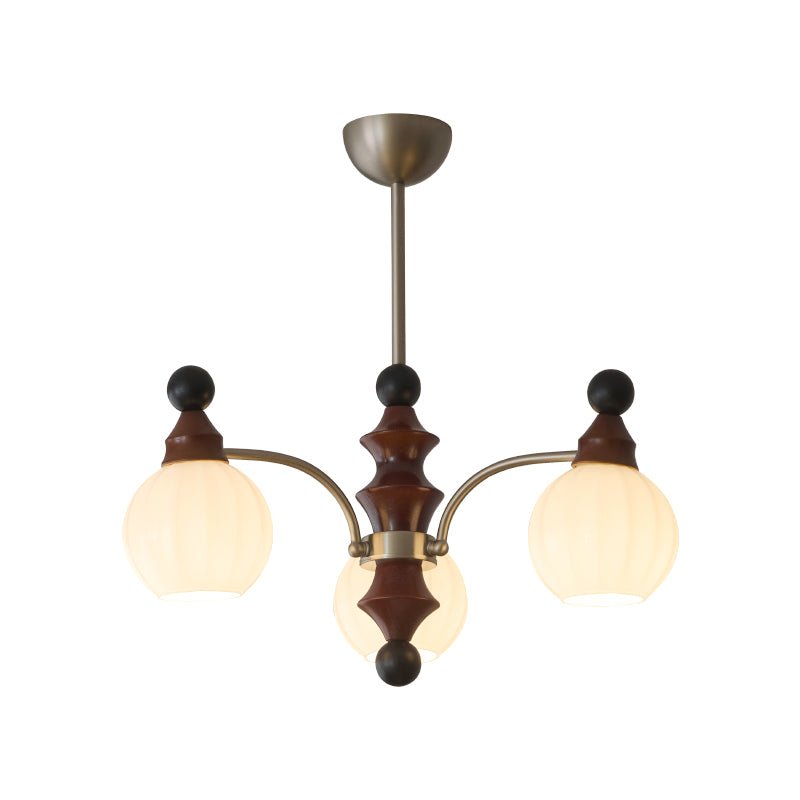 Valerio Modern Wood and Glass Chandelier for Dining Room and Living Room