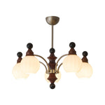 Valerio Modern Wood and Glass Chandelier for Dining Room and Living Room