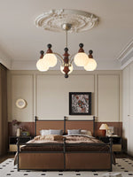 Valerio Modern Wood and Glass Chandelier for Dining Room and Living Room