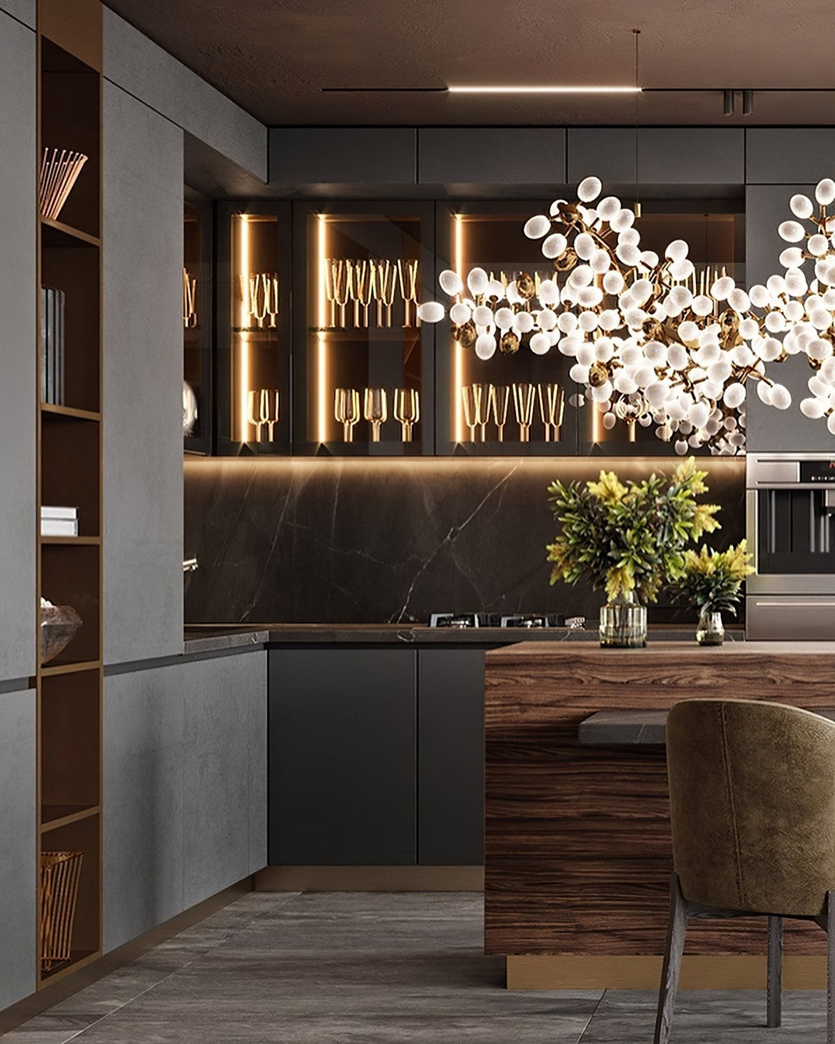 Selene Droplet Chandelier – Hand-Blown Murano Glass Pendant Light