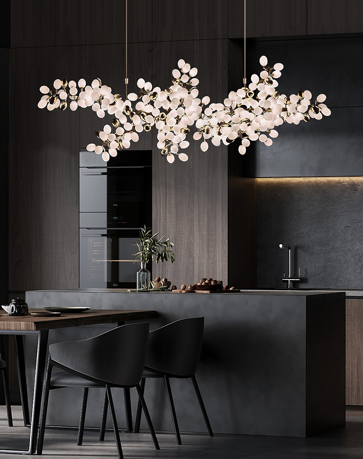 Selene Droplet Chandelier – Hand-Blown Murano Glass Pendant Light