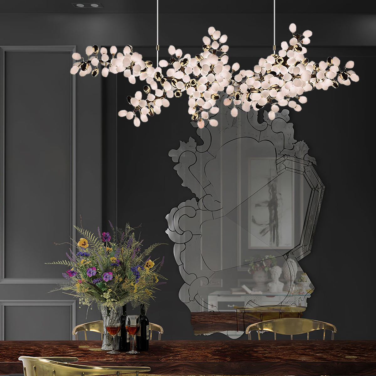 Selene Droplet Chandelier – Hand-Blown Murano Glass Pendant Light