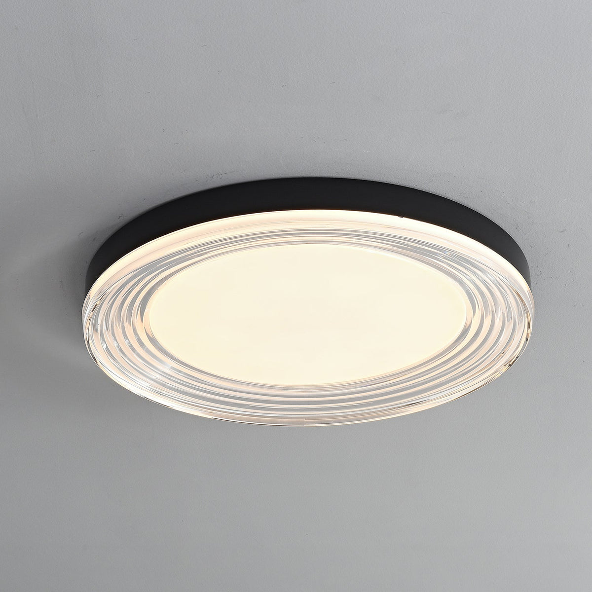 Vanguard LED Flush Mount Ceiling Light in Black and Acrylic