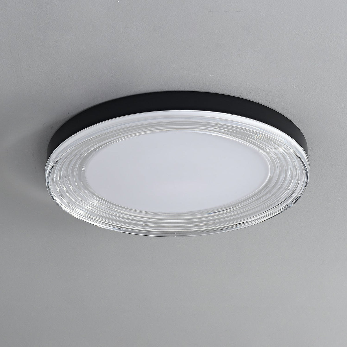 Vanguard LED Flush Mount Ceiling Light in Black and Acrylic