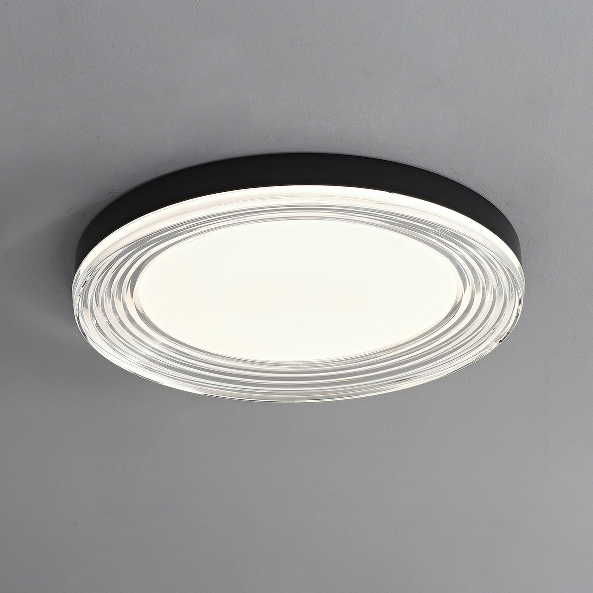 Vanguard LED Flush Mount Ceiling Light in Black and Acrylic