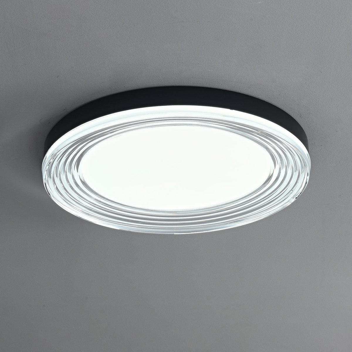 Vanguard LED Flush Mount Ceiling Light in Black and Acrylic