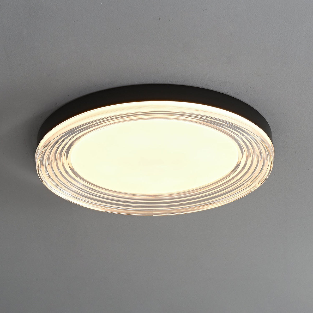 Vanguard LED Flush Mount Ceiling Light in Black and Acrylic