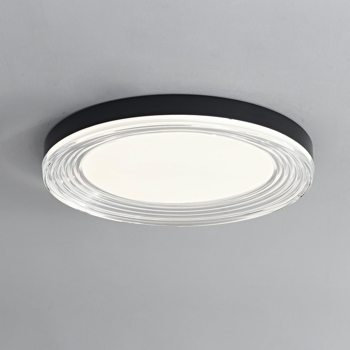 Vanguard LED Flush Mount Ceiling Light in Black and Acrylic
