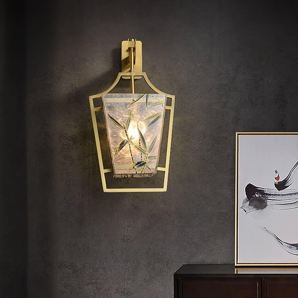 Vapor Single Sconce in Brass and Enameled Glass | Modern Wall Light