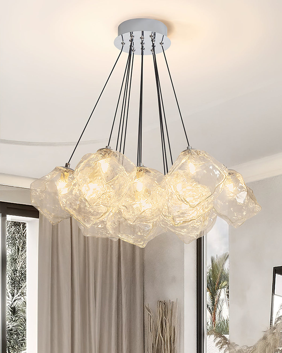 Vasare Modern Glass Chandelier for Dining Room and Living Room