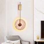 Veil Travertine Wall Sconce – Modern LED Wall Light in Natural Stone
