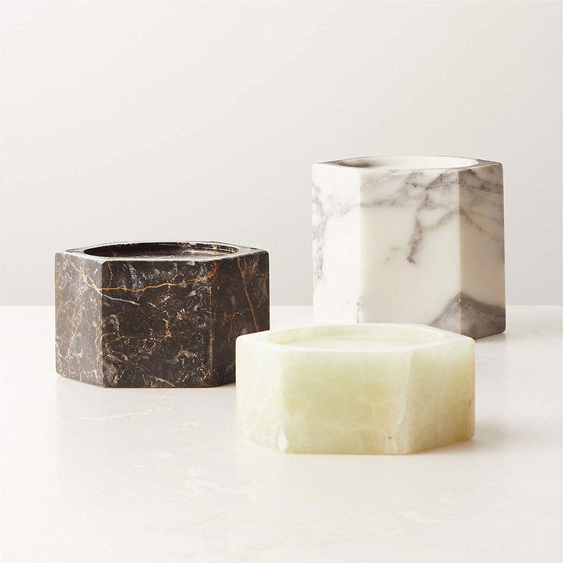 Vela Cube Sculptural Marble Candle Holder for Modern Interiors