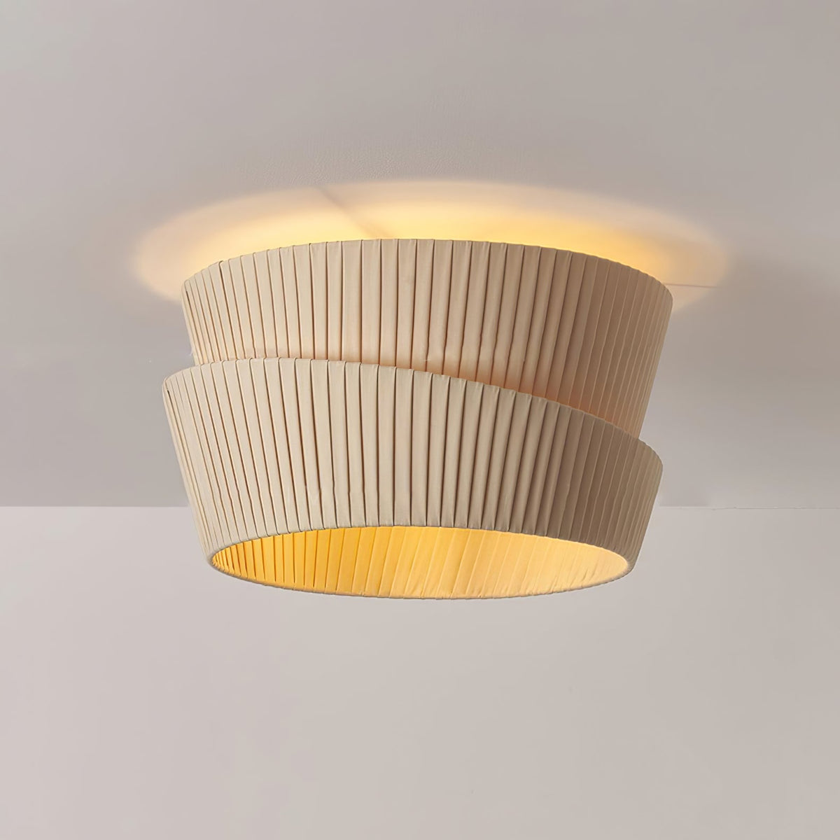 Vela Twist Fabric Ceiling Light – Sculptural Flush Mount for Modern Interiors