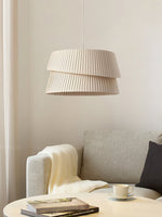 Vela Twist Pendant Light – Pleated Fabric Designer Hanging Lamp