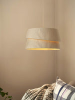 Vela Twist Pendant Light – Pleated Fabric Designer Hanging Lamp