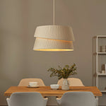 Vela Twist Pendant Light – Pleated Fabric Designer Hanging Lamp