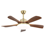 Velano Curve Ceiling Fan Light with LED and Wooden Blades