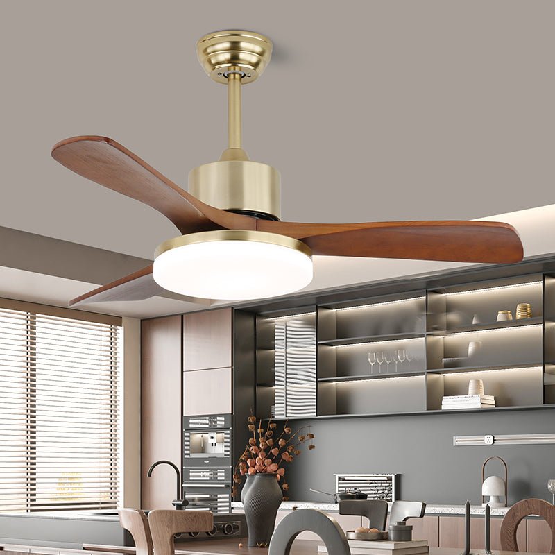 Velano Curve Ceiling Fan Light with LED and Wooden Blades