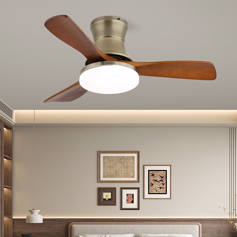 Velano Curve Ceiling Fan Light with LED and Wooden Blades