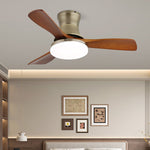 Velano Curve Ceiling Fan Light with LED and Wooden Blades