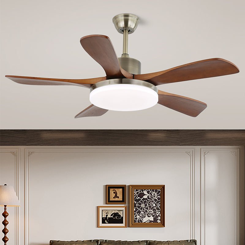 Velano Curve Ceiling Fan Light with LED and Wooden Blades