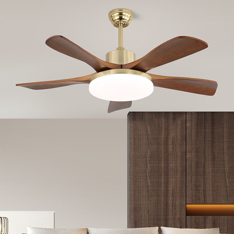 Velano Curve Ceiling Fan Light with LED and Wooden Blades
