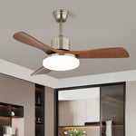 Velano Curve Ceiling Fan Light with LED and Wooden Blades