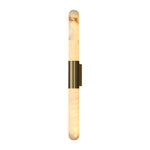Velin Alabaster Tube Wall Sconce in Brushed Brass