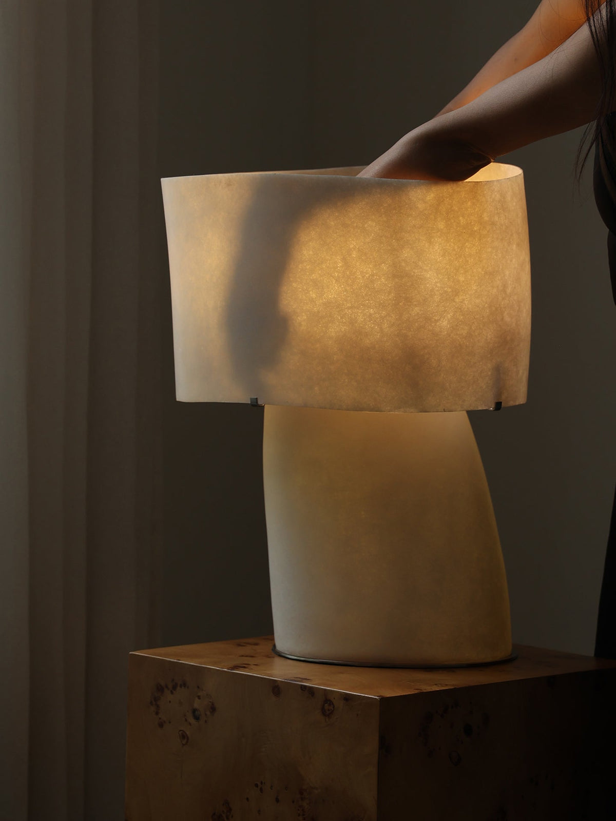 Vellum Sculptural Table Lamp with Warm Diffused Glow