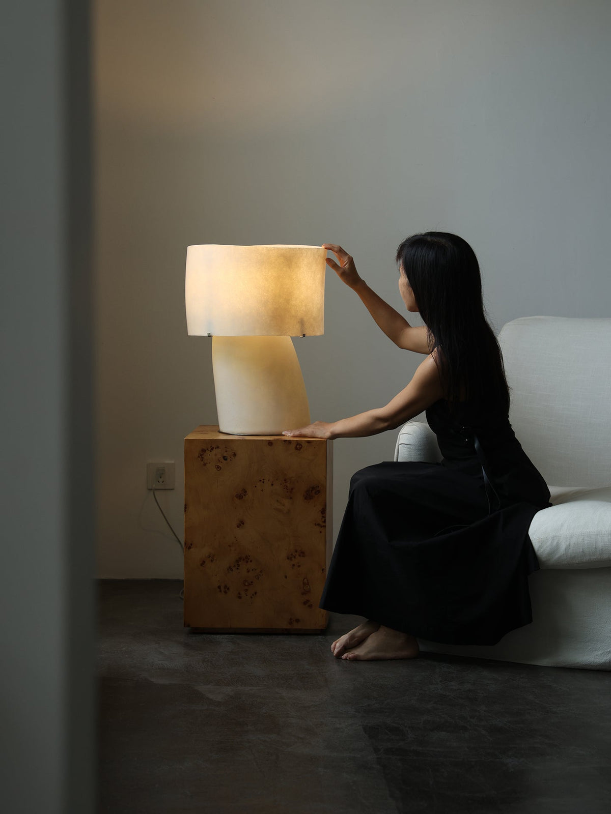Vellum Sculptural Table Lamp with Warm Diffused Glow