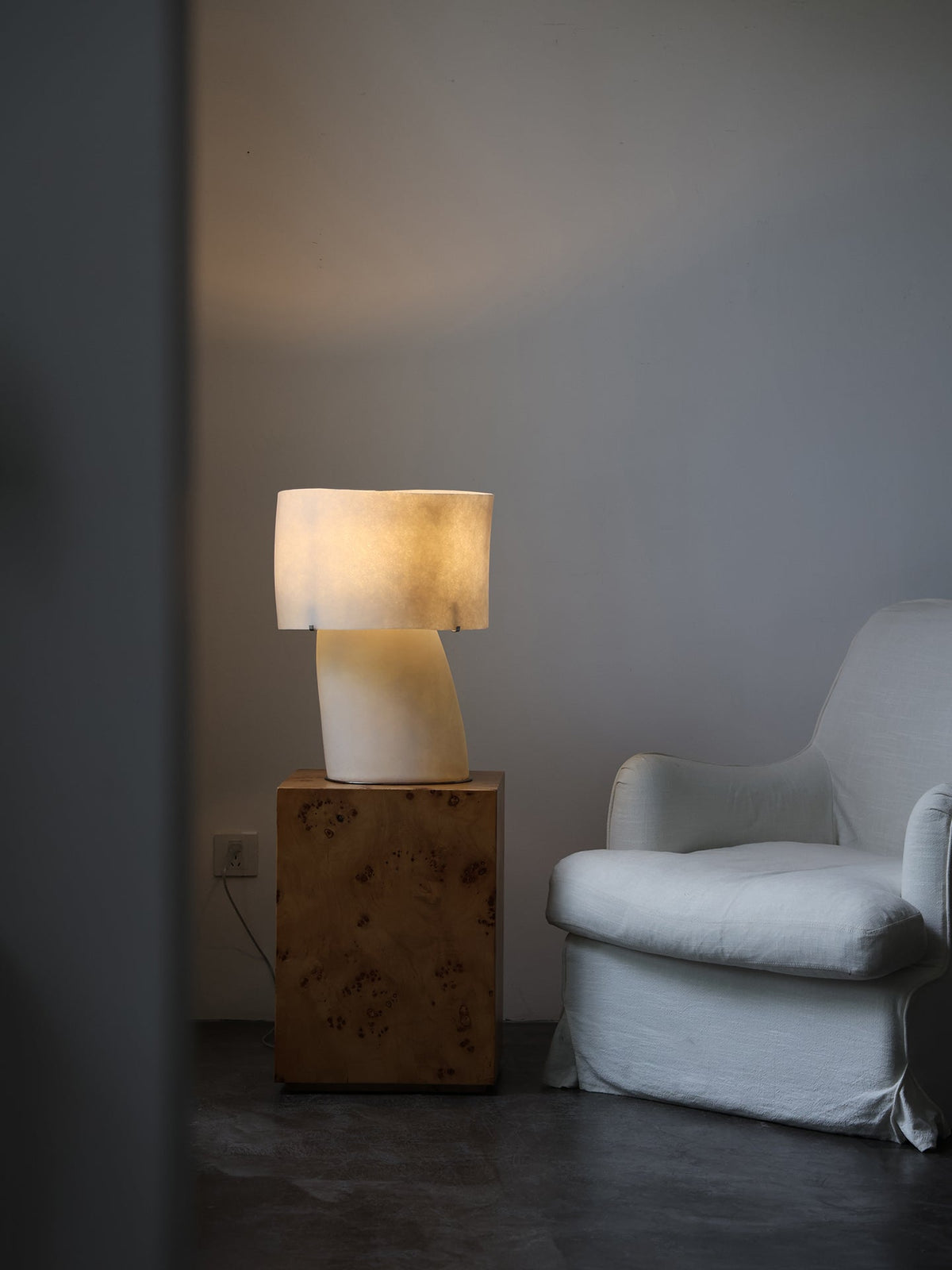 Vellum Sculptural Table Lamp with Warm Diffused Glow
