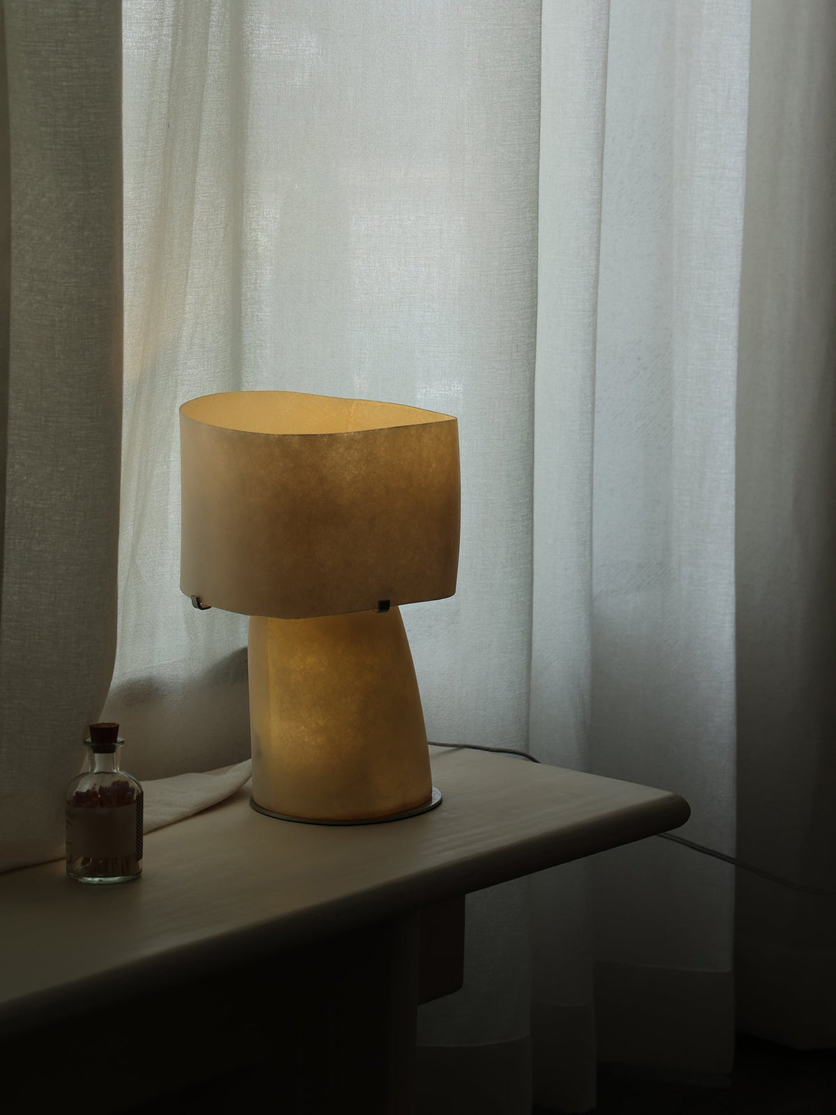 Vellum Sculptural Table Lamp with Warm Diffused Glow
