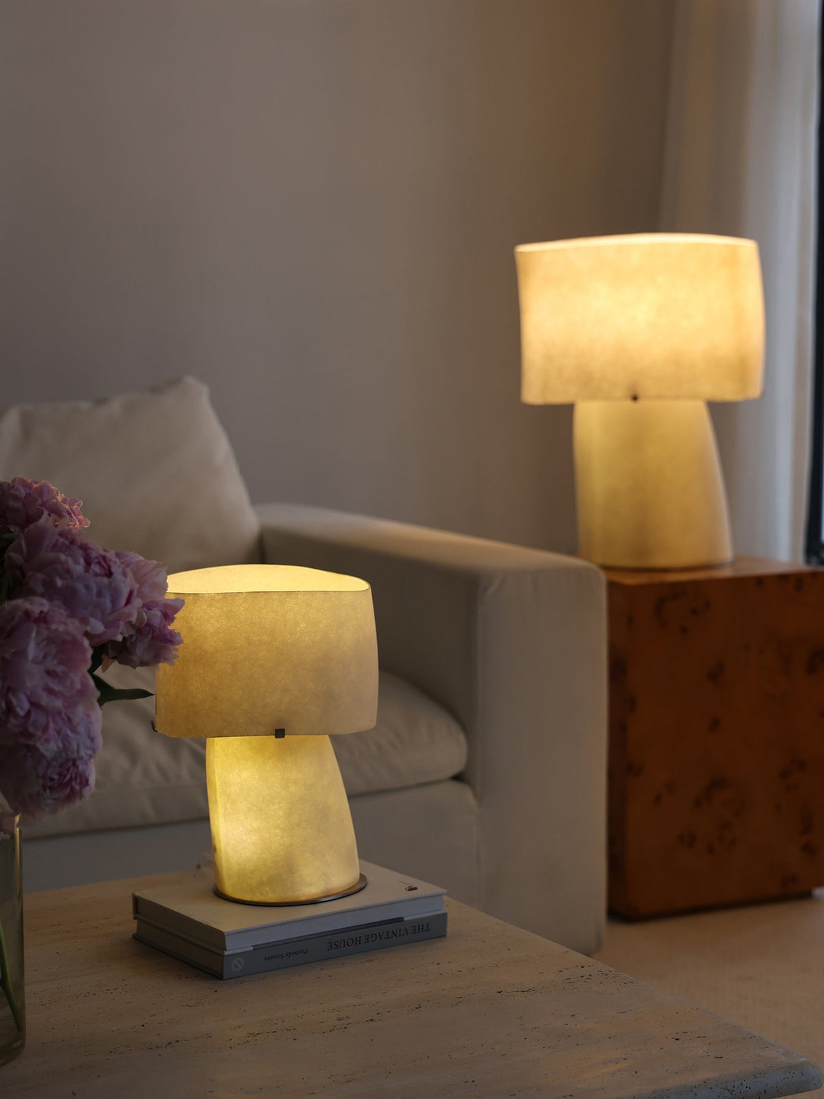 Vellum Sculptural Table Lamp with Warm Diffused Glow