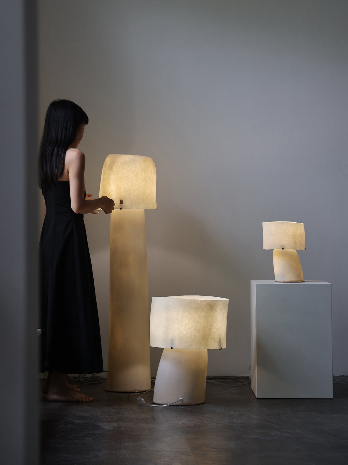 Vellum Sculptural Table Lamp with Warm Diffused Glow
