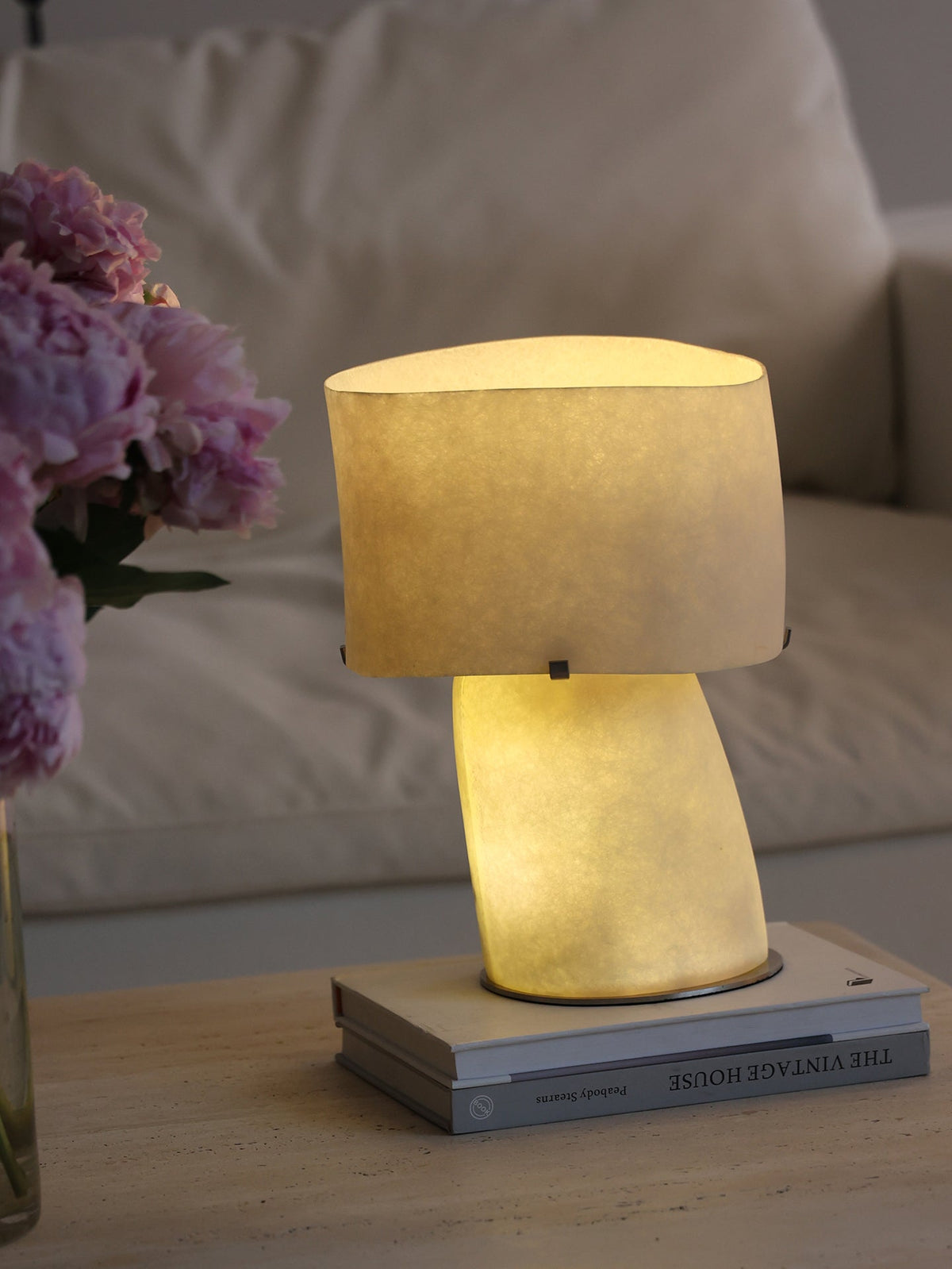 Vellum Sculptural Table Lamp with Warm Diffused Glow