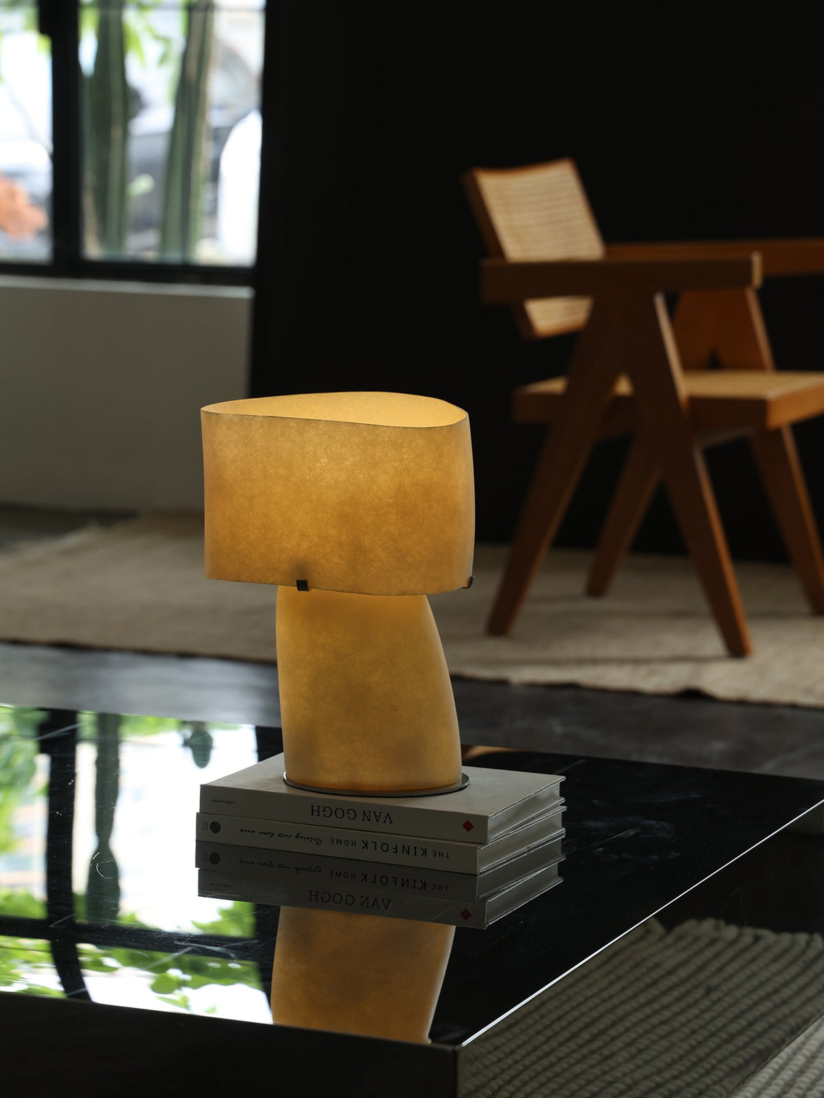 Vellum Sculptural Table Lamp with Warm Diffused Glow