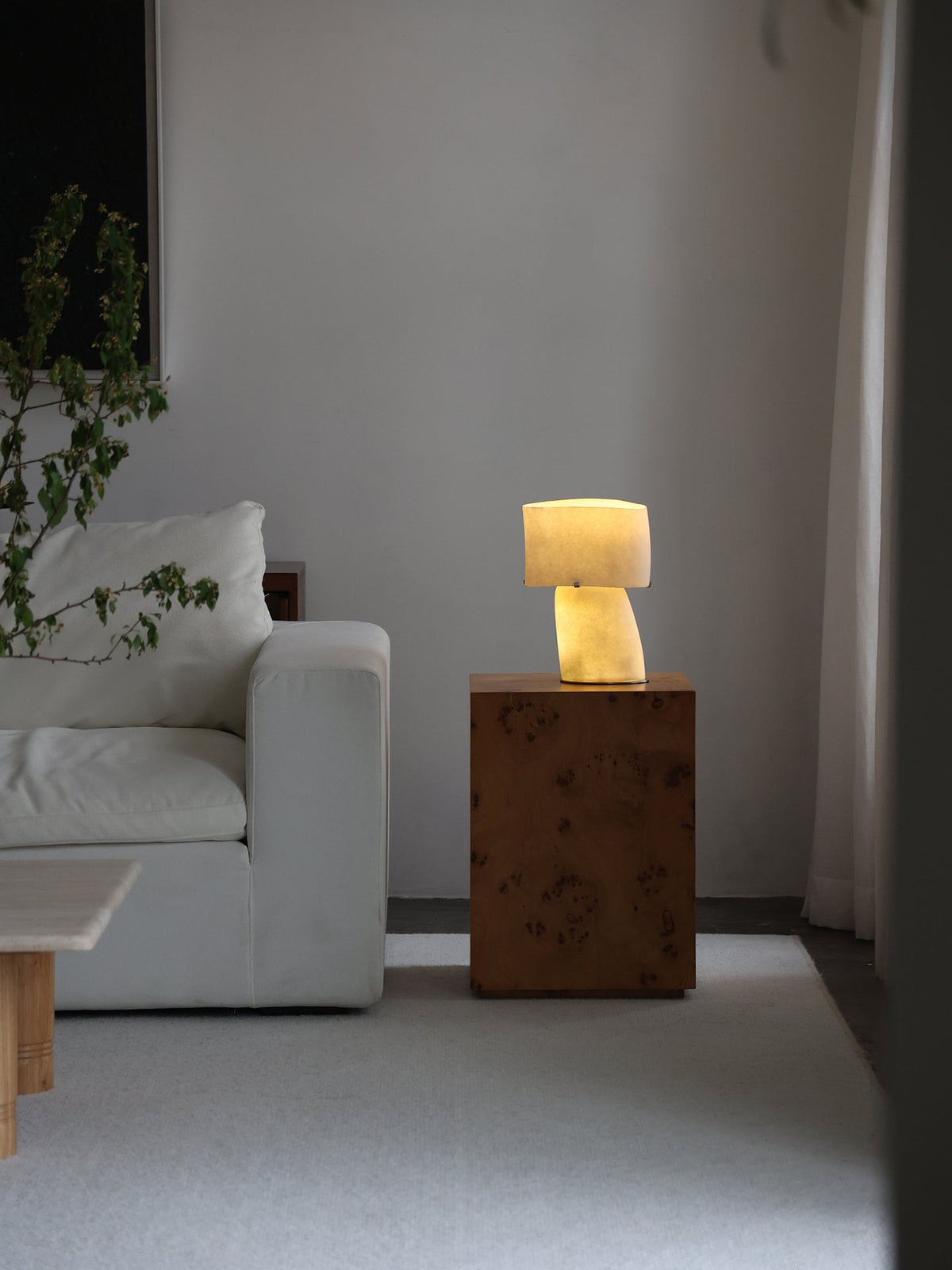 Vellum Sculptural Table Lamp with Warm Diffused Glow