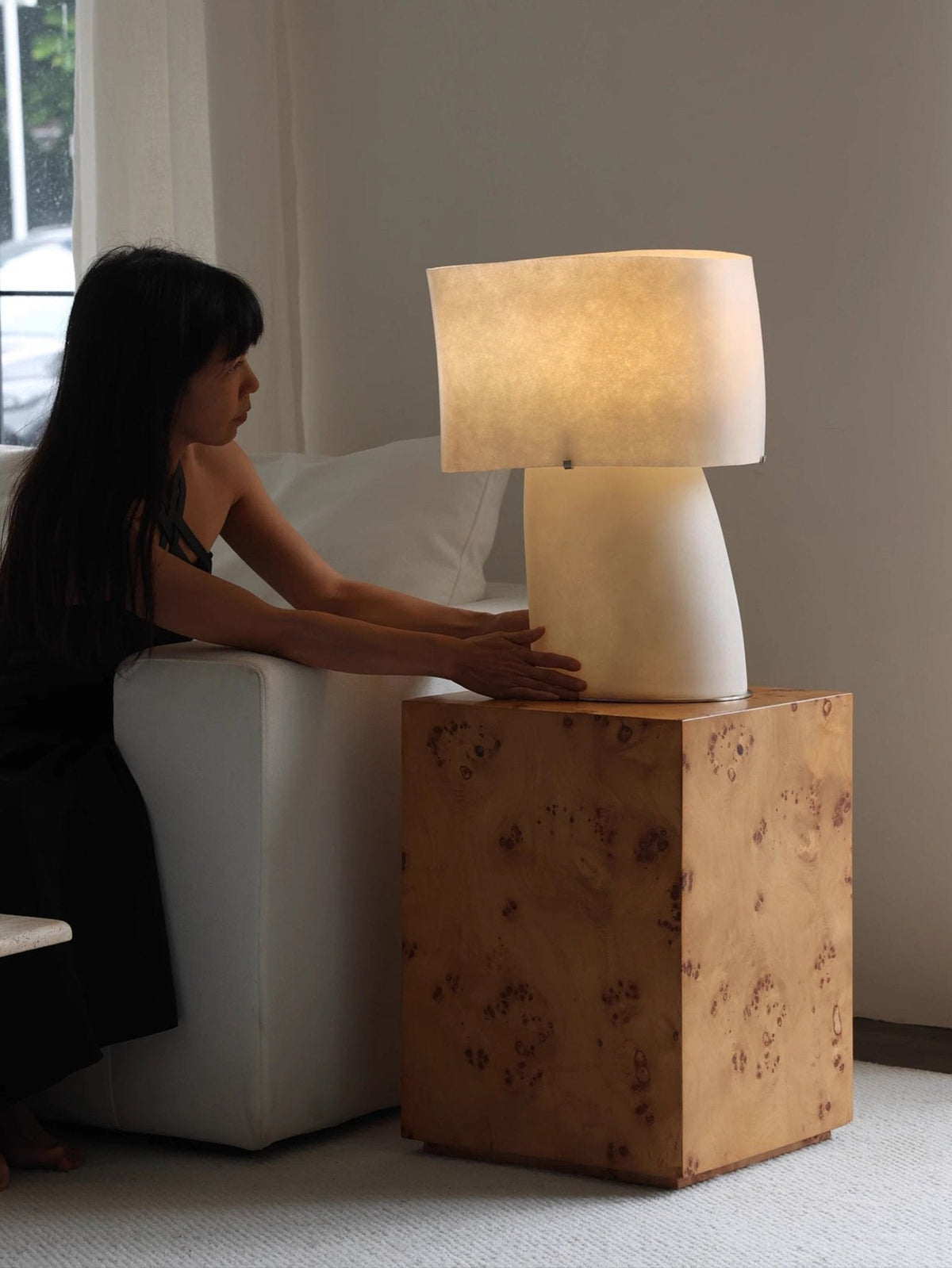 Vellum Sculptural Table Lamp with Warm Diffused Glow