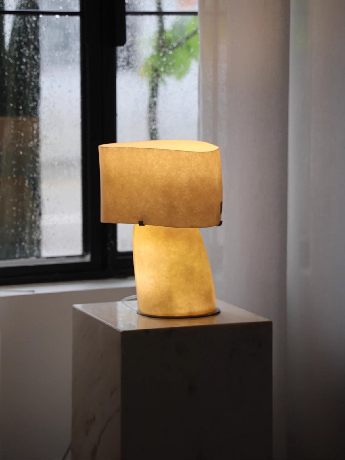 Vellum Sculptural Table Lamp with Warm Diffused Glow