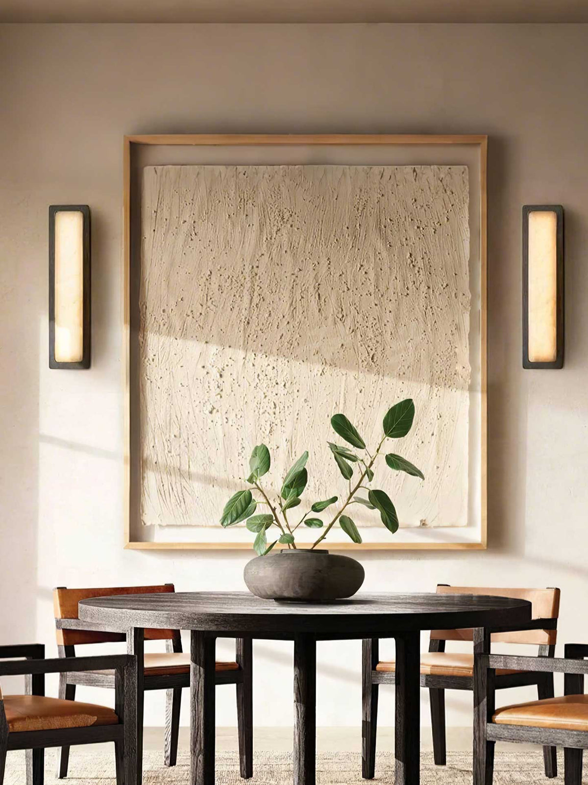 Velmora Alabaster Wall Sconce – Modern LED Wall Light in Gold or Black
